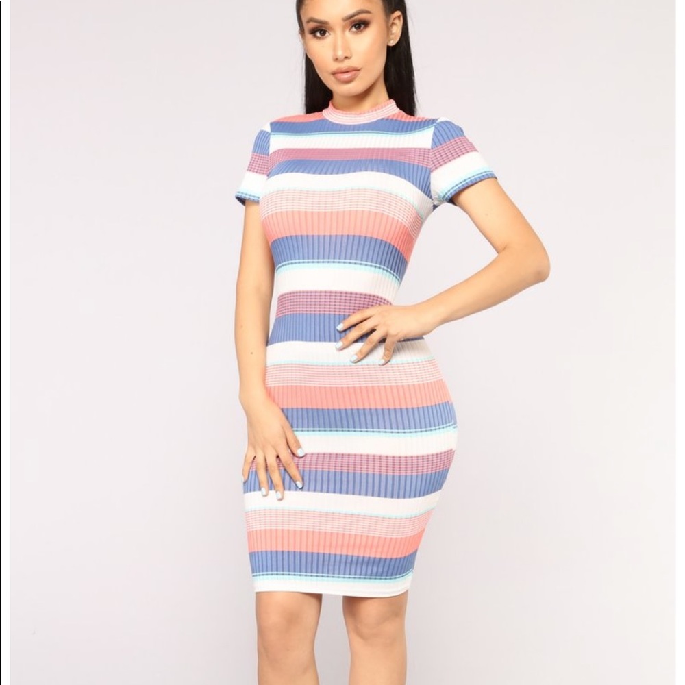 Fashion Nova Striped Colored Dress